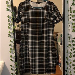Bodycon Curved Plaid Dress